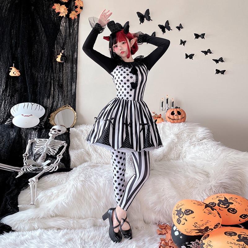 Halloween Costume Horror Circus Ghost Baby Returns Clown Stage Show Costume Ladies Dress