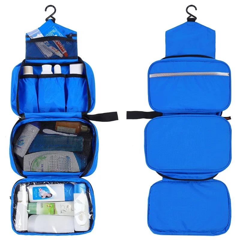 Borsa da toilette da uomo appesa, grande, impermeabile, per cosmetici, organizer da viaggio, per donna, per trucco, toilette, kit da bagno pieghevole