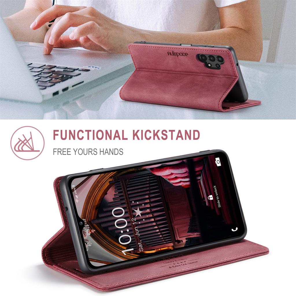 Premium Vintage Leather Wallet Case for Samsung Galaxy A14 4G/5G - RFID Protection Flip Cover with Card Slots, Shockproof Retro Style (4 Colors)