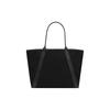 Saint Laurent Ysl Badge Embroidered Solid Color Fabric And Leather Tote Bag Men Tote Bags Black 780096-FAC3I-1075
