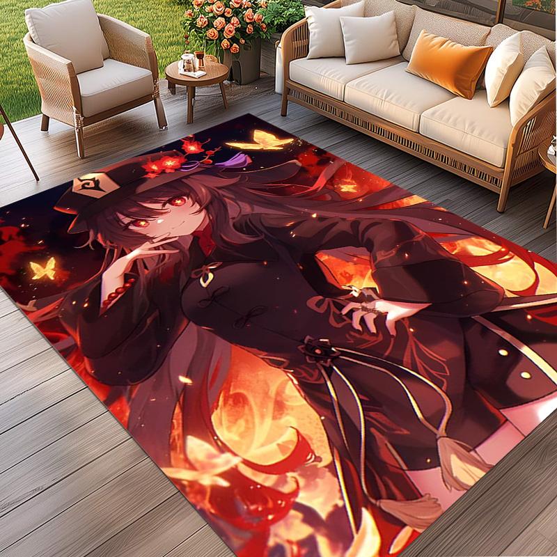 Genshin Impact Print Rug, Washable Floor Carpet, For Entryway Dorm Laundry Room Office Study, Home Decor Birthday Christmas Gift