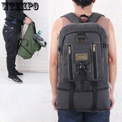 Herrenrucksack Outdoor Vintage Canvas Wandertasche Herren große Kapazität Sportrucksack Gepäck Werkzeugrucksack
