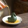 Yixing Zisha Green Horse Tea Pet Ornament for Wealth and Success