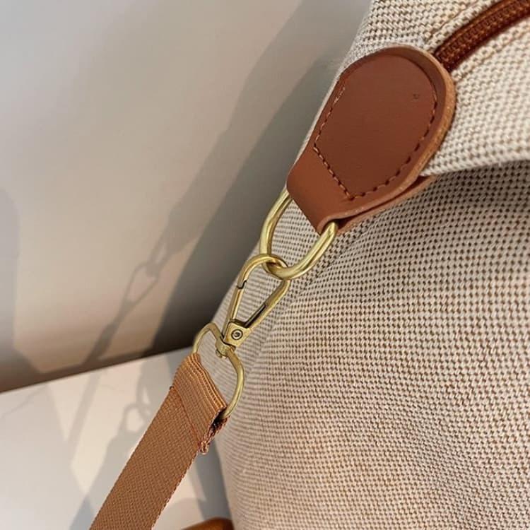 Canvas leather large capacity Boston bag women's travel bag