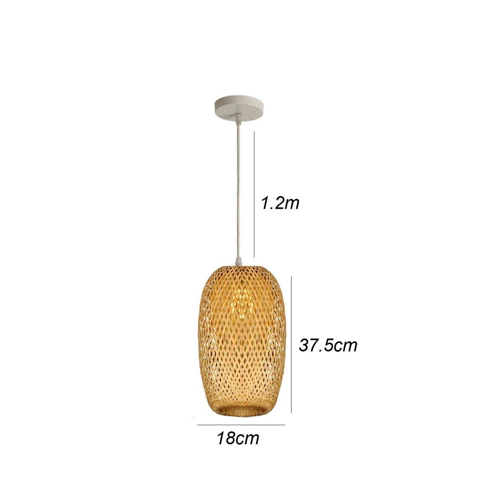 Bamboo Pendant lamo Retro Bamboo Weaving Chandeliers have base Black White Wood Restaurant Lighting Handmade Natural E27 Bulb