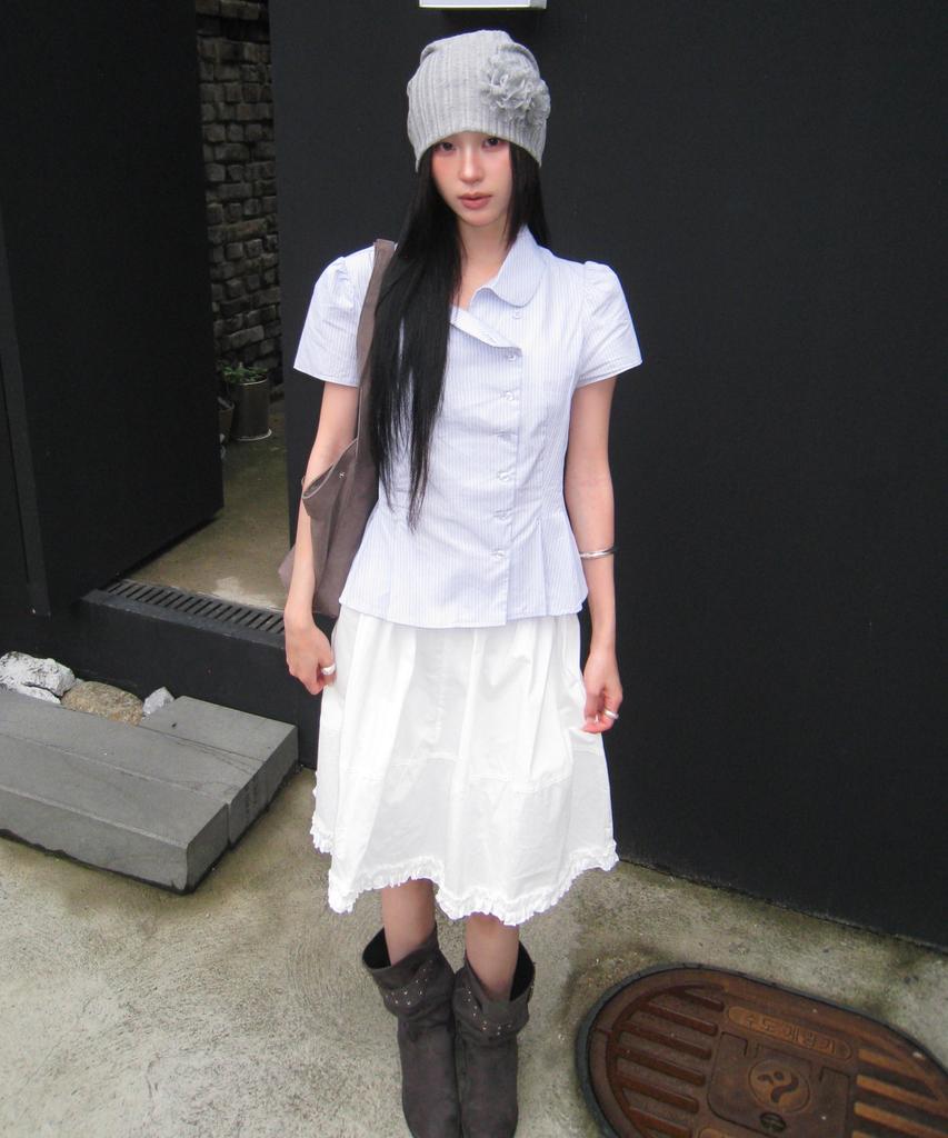 MIXXO Cotton Elastic Waist Frill Skirt_Miwwhg52Ts