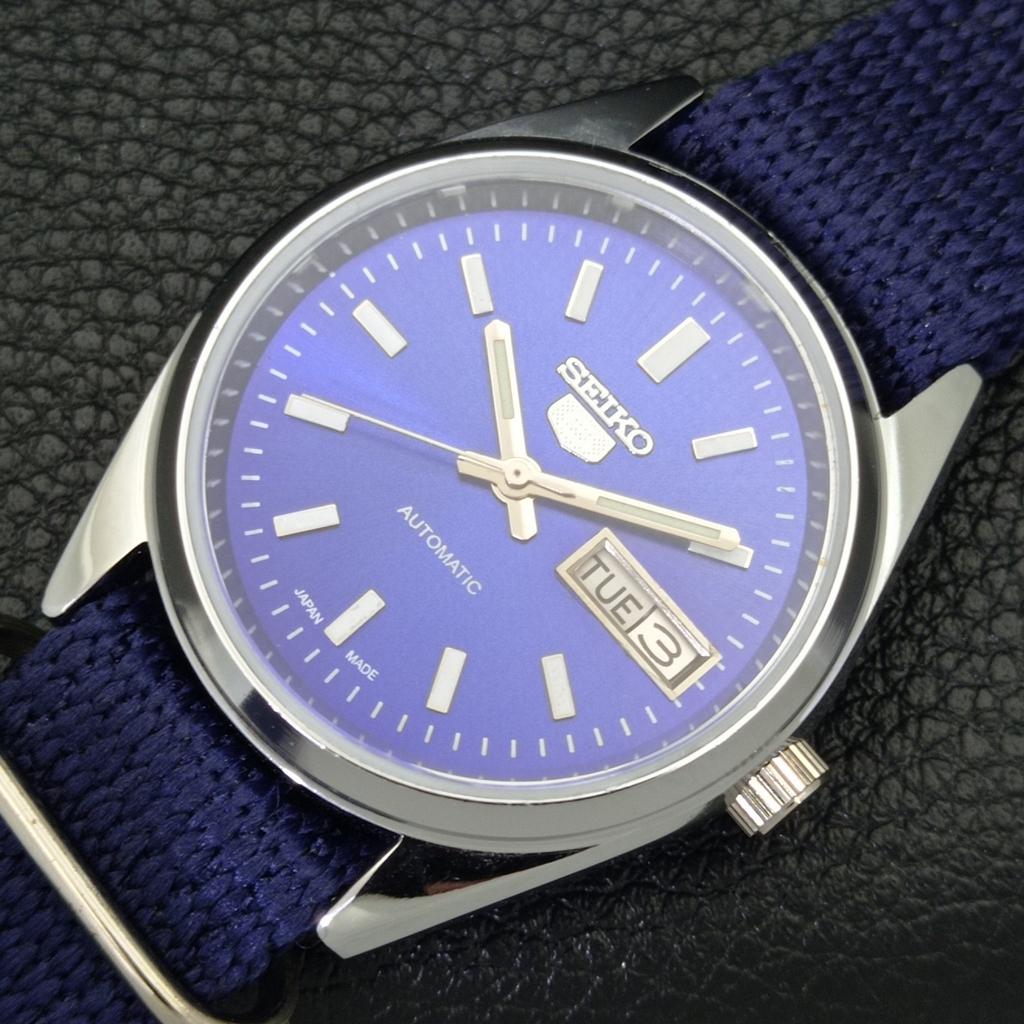 AUTOMATIC VINTAGE REFURBISHED SEIKO 5 JAPAN MENS BLUE COLOR DIAL WATCH a440623-9 Sk-a440623-1
