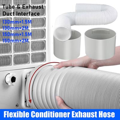 1.5/2M Portable Flexible Conditioner Exhaust Hose Tube 13/15cm Exhaust Pipe Hose Connector Interface for Mobile Air Conditioning