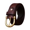 Retro Washed Matte Old First Layer Cowhide Belt Men'S Genuine Leather Brass Buckle Simple Casual Jeans Belt Men