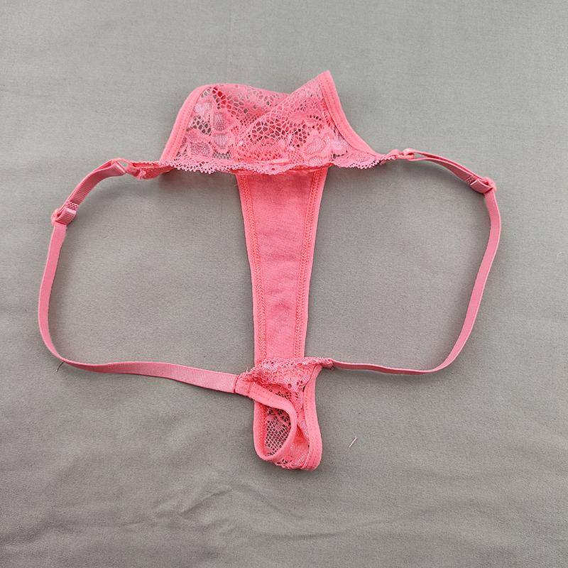 3Pcs Women's Lace Hollow Out Thongs Sheer G-Strings Sexy Ultra-low Rise Seamless Panties Perspective Bow Knickers