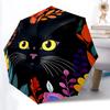 1pc Cat Flowers Automatic Folding Umbrella - Compact 8-Rib Design, Durable Plastic & Iron, Lightweight for Outdoor Daily Use055