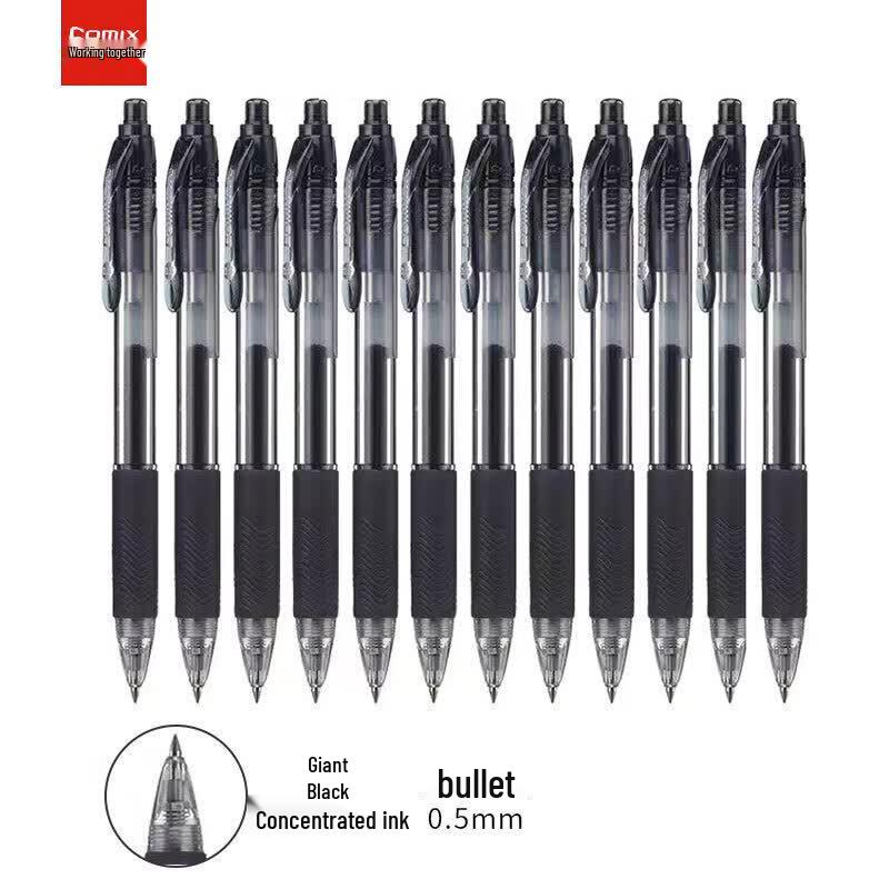 COMIX K37 0.5mm Ret retractable Gel Pen (12-Pack)