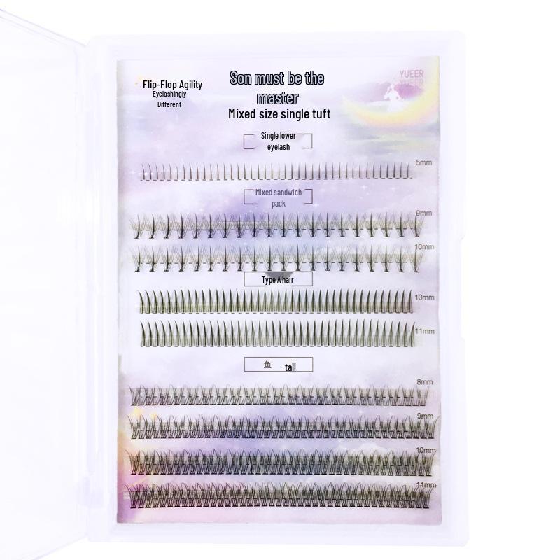 

Накладные ресницы Moon Princess с самонаращиванием, натуральная имитация, А-тип, рыбий хвост, для заполнения, Барби, нижние ресницы, 9 рядов, смешанные.