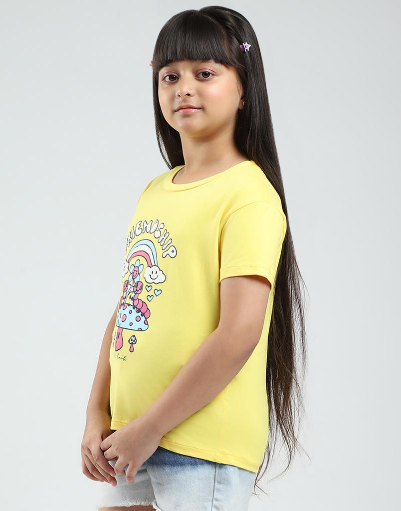 MONTE CARLO Girls Printed Round Neck Half Sleeve Tops Pack of 2