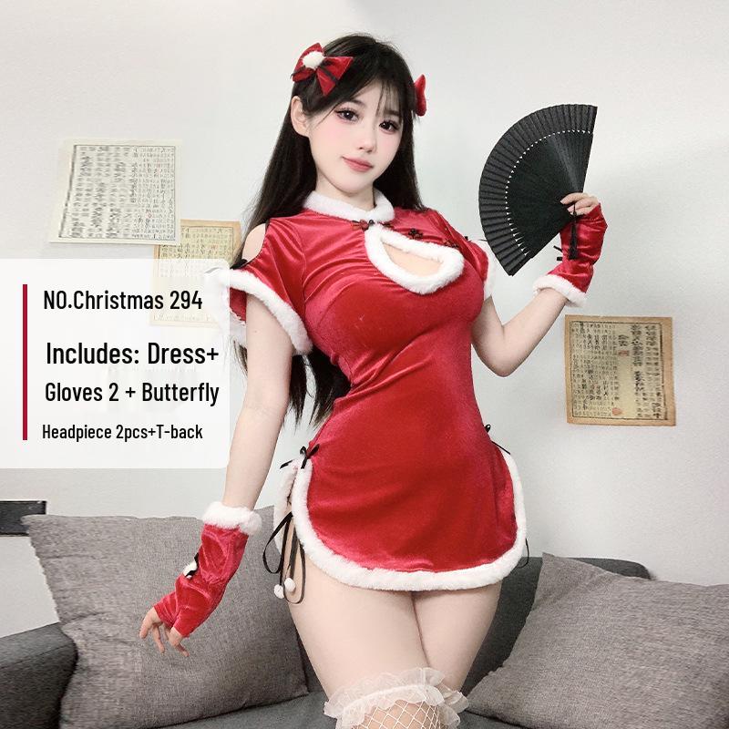 2024 Women's Sexy Christmas & New Year Costume - Little Devil Performance Outfit for Social Media Influencers