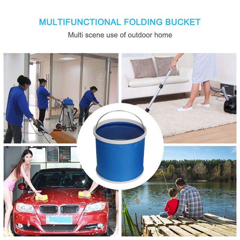 9L Thickening Portable Folding Bucket Outdoor Camping Fishing Bucket Car Storage Container Car Wash Mop Bucket Cleaning Tools