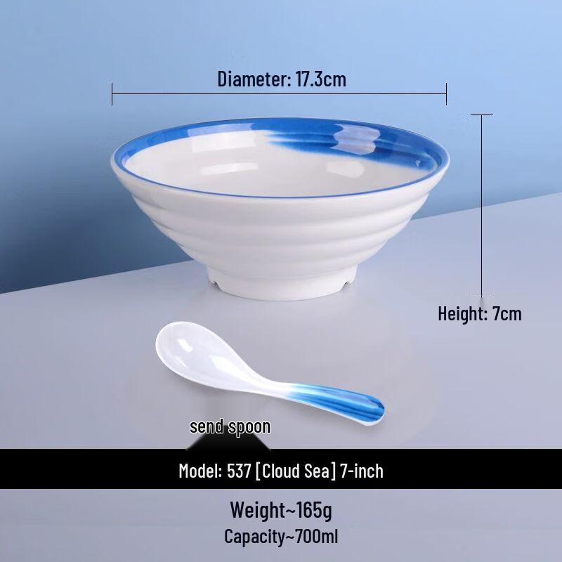 Japanese Style Commercial Melamine Noodle Bowl 7-inch