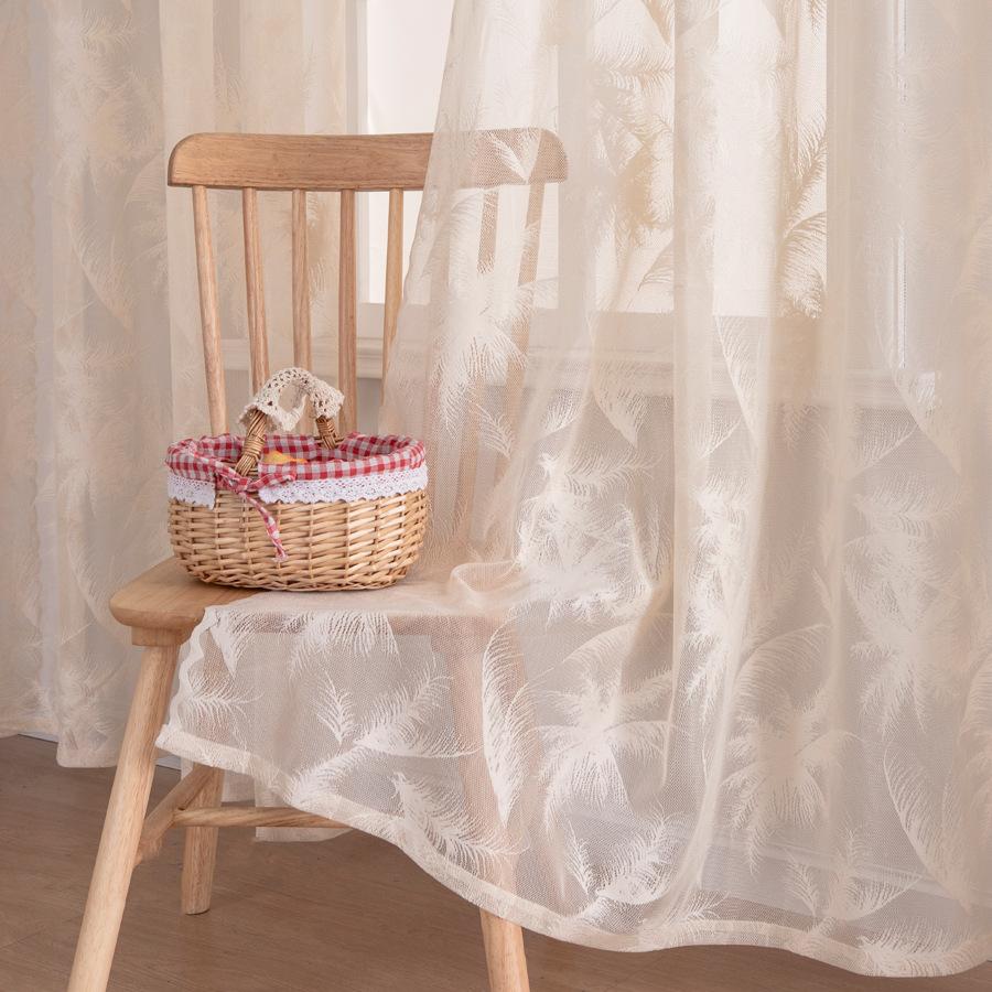 American Jacquard Window Screen Transparent Curtains Living Room Bedroom Dining Room European and American Curtains