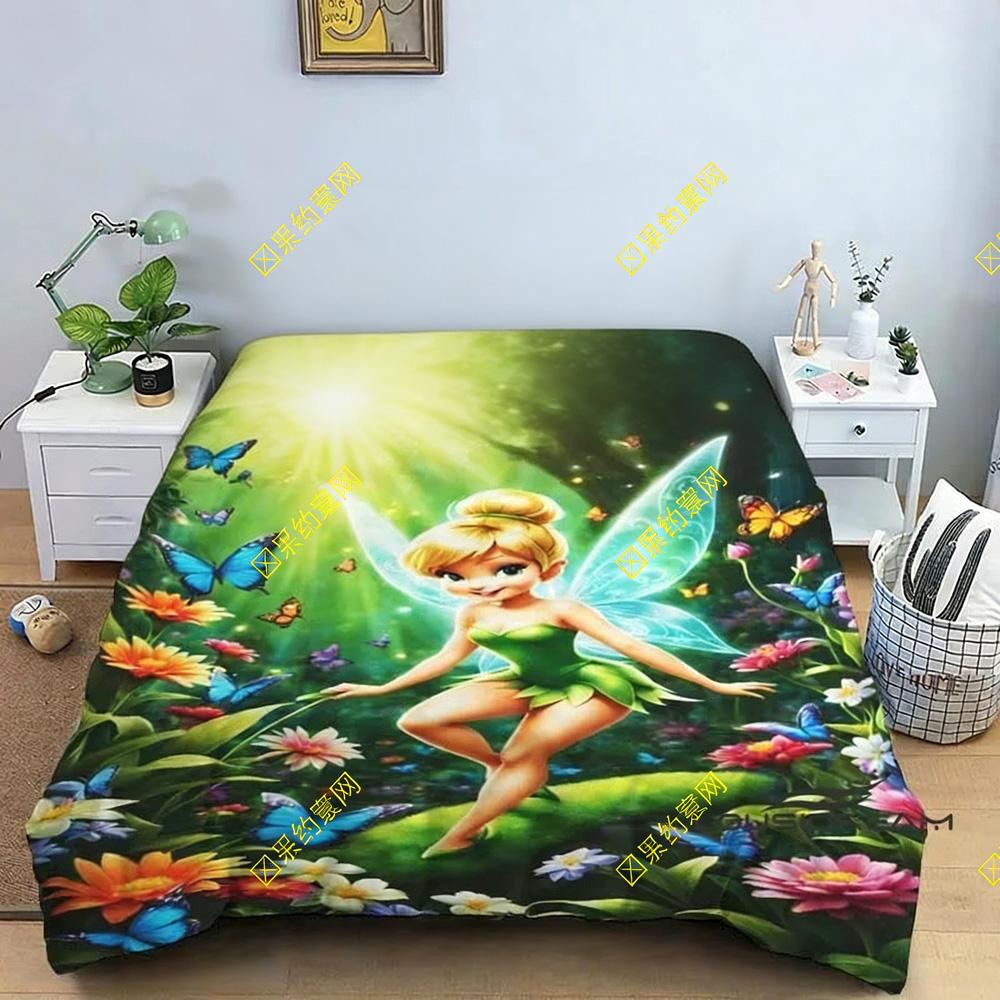 Cartoon Tinker Bell Duvet Cover Pillowcase Monster Bedding Set Boy Girl Bedroom Decoration Children Single Double Size