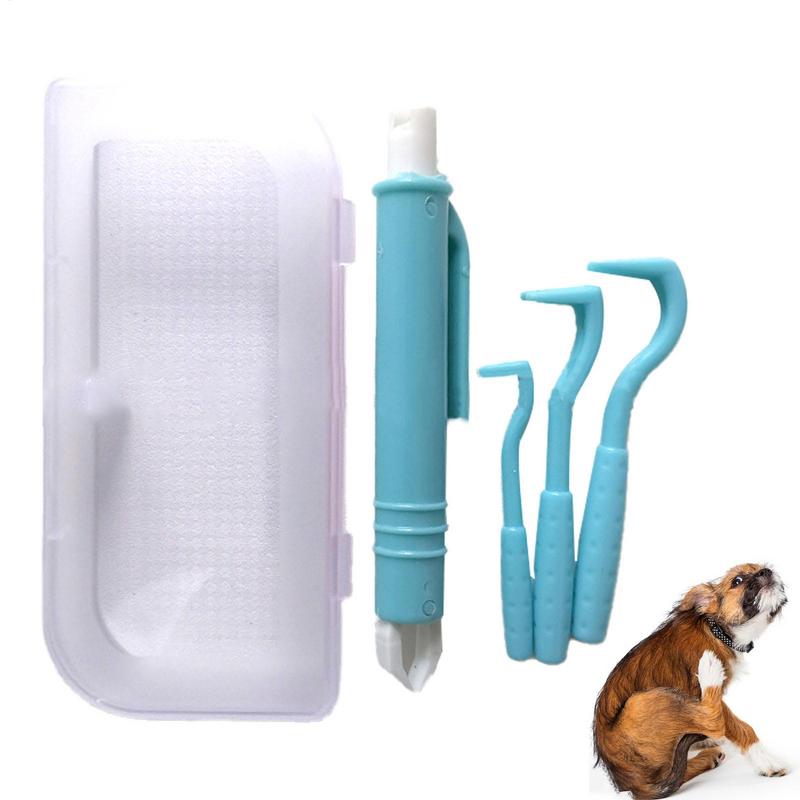 One Set Tick Remover Tool Effortlessly Ticks Fleas Remover Convenient Tick And Flea Remover Pet Cat Dog Tick Clamp Pet Supplies