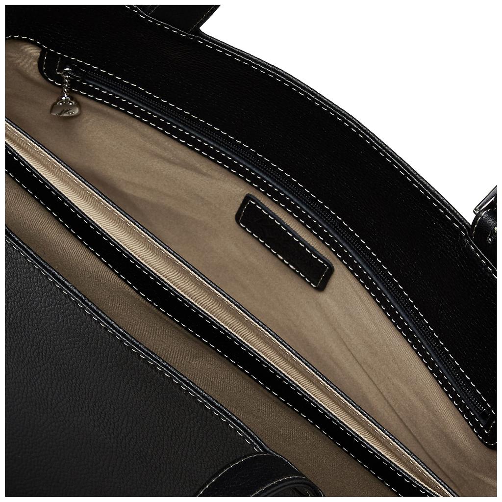 B5 size shoulder bag Beige Stitch 15521 [Kitamura] Y-1254 Women's Black/Sand [Black]