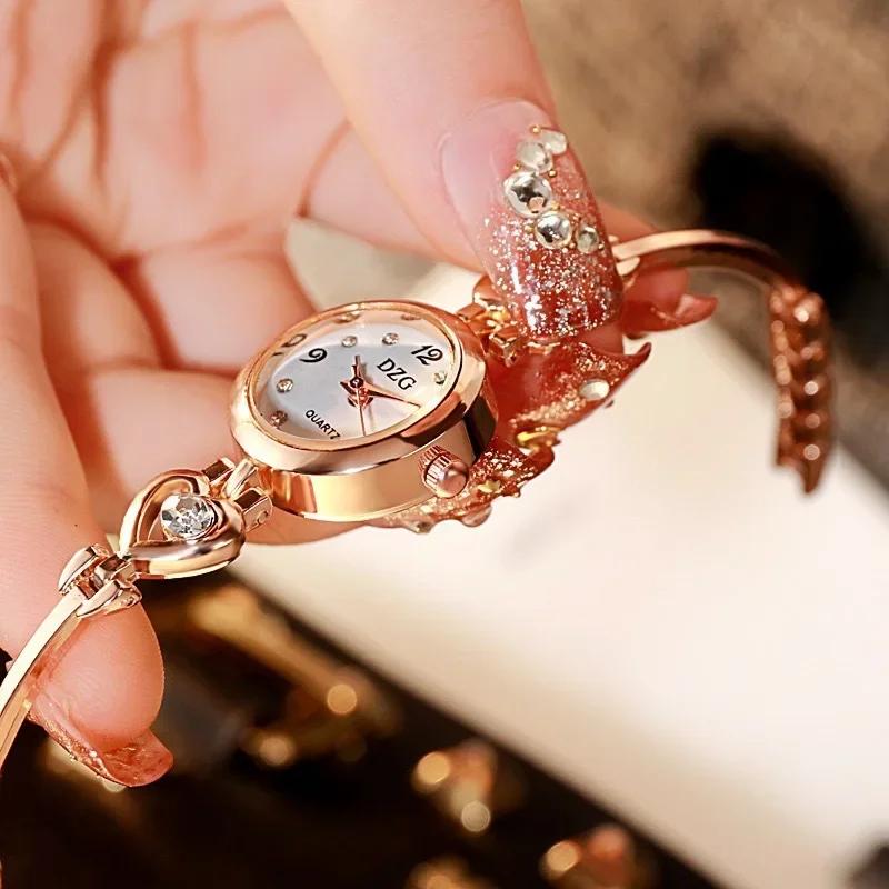 Fashion Women Heart Bracelet Watch Rose Gold Quartz Watch Wristwatch Women Dress Casual Bracelet Watches Gift Accessories