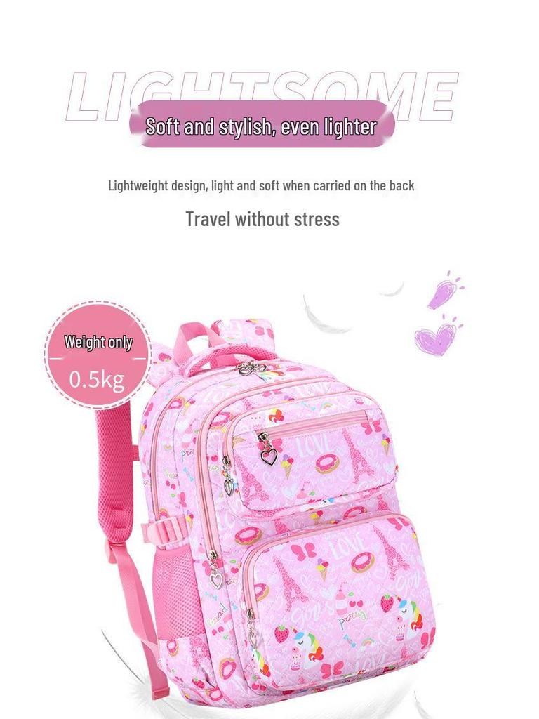 Trendigt 3-delat skolryggsäckset för flickor - Söt campusstil