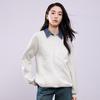 Women's Loose-Fit Fleece-Lined Sweatshirt with Lace Bowknot