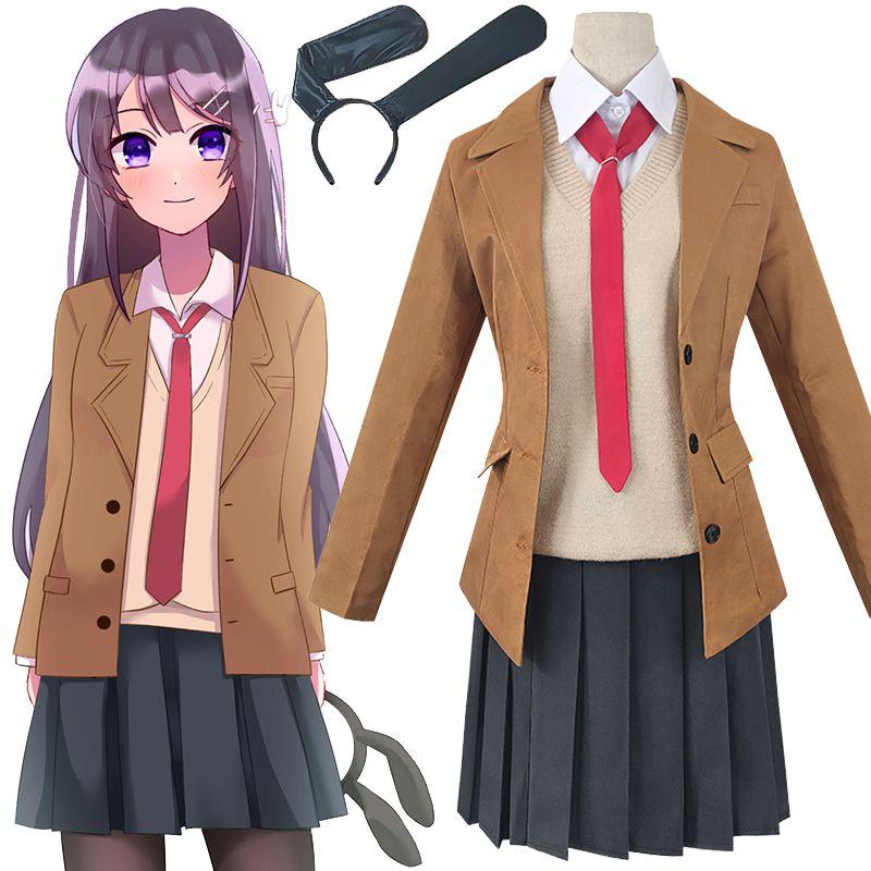 Buta Yarou Seishun Wa Bunny Girl Sakurajima Mai Cosplay Costume Full Set Outfit