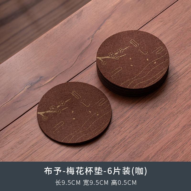 6 Stück Chinesische Untersetzer Teetasse Hitzebeständige Matten Premium-Haptik Hitzebeständig Wasserdicht Zuhause Stoff Tischgeschirr Abstandshalter