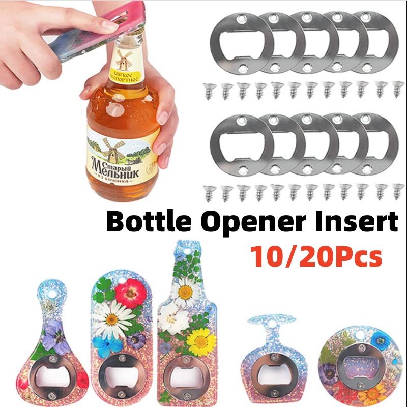 10/20Pcs Bottle Opener Insert Metal Round DIY Bottle Opener Hardware Kit with Screws Hardware Parts 6