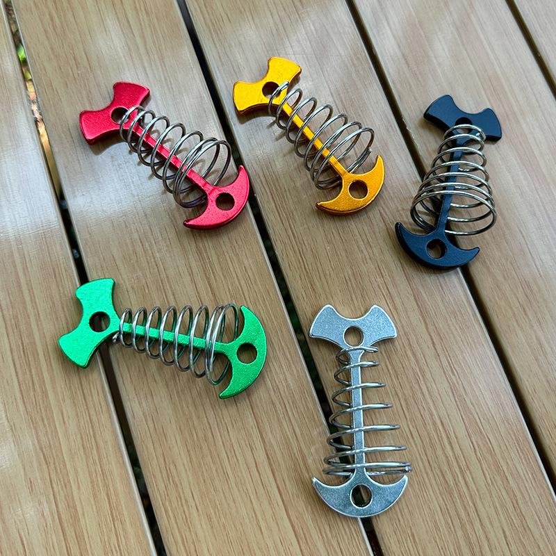 Multifunctional Outdoor Tent Awning Ground Nail with Spring Buckle and Wind Rope