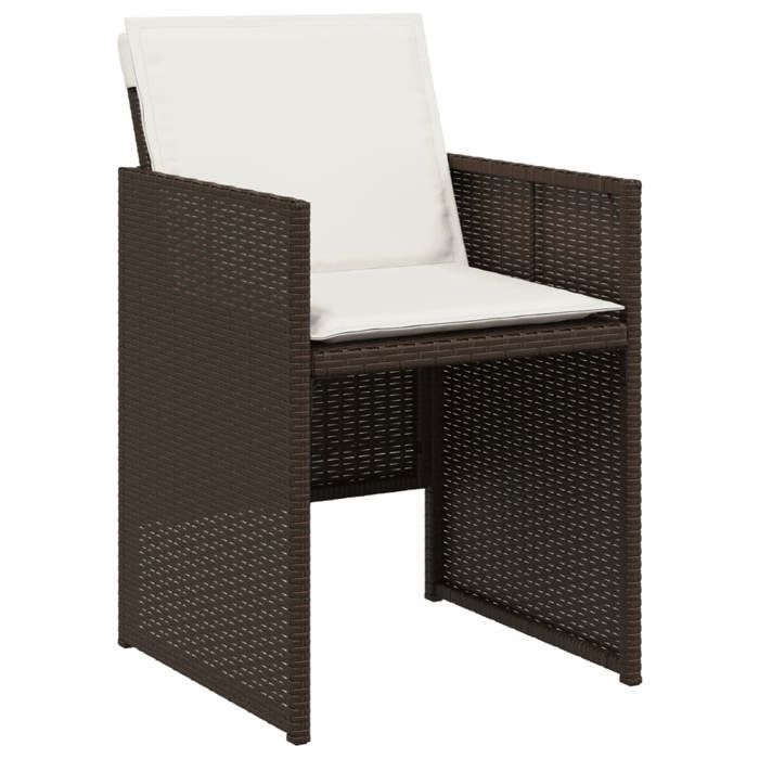 VidaXL Set of 4 Garden Chairs with Cushions, Patio Seats, Balcony Chairs, Outdoor Patio Furniture, Brown 4007438