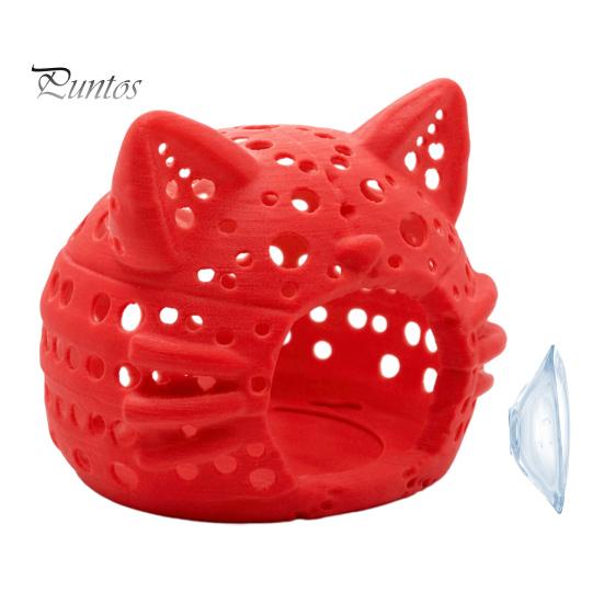 Aquarium Landscaping Decor Shrimp Cave, Cat Head Fish Hideout with Suction Nano Tank Cup, Decorative Cave for Betta Tanks Non-toxic