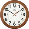 Suntel SQ06-BR Braune Wanduhr, 330 x 45mm, Klares Zifferblattmuster, Wanduhr mit Holzrahmen (Braun)