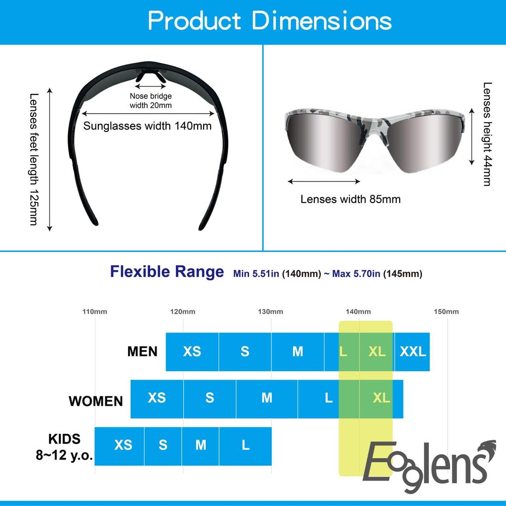 Polarized Sunglasses for Outdoor and TR90 UV Sports, Men's Women's, Wrap-around Style, Cycling, Frame, Protection.