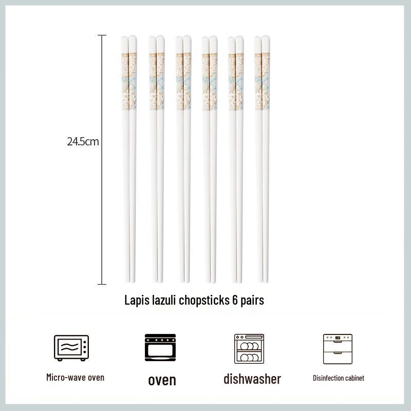 Haoya Nordic Style Jingdezhen Ceramic Chopsticks - 6 Pairs