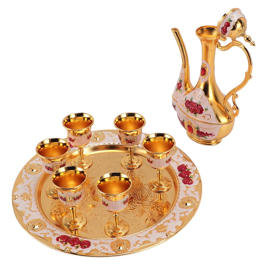 Vintage tyrkisk kaffekannesett sinklegering rustsikker fargeekte elegant tyrkisk tesett for hjemmet