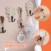 4 Pcs Cartoon animals Wood Decorative Wall Hook Creative Kids Wall Hook Practical Cute Towel Hanger for Home Bathroom Bedroom