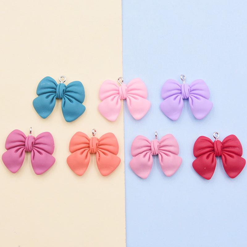 Colorful 3D Resin Bow Keychain Charm Pendant for DIY Jewelry