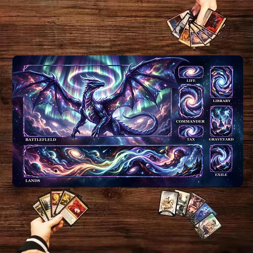Aurora Starry Sky Dragon Magic Card Battle Mat MTG Playmat Anti-slip Base 35X60CM Gathering Gaming Mats Board Game Mat for TCG