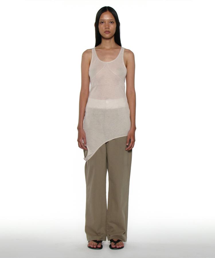 Partimento Woman Pwc Sheer Transform Sleeveless Dress_Light Beige