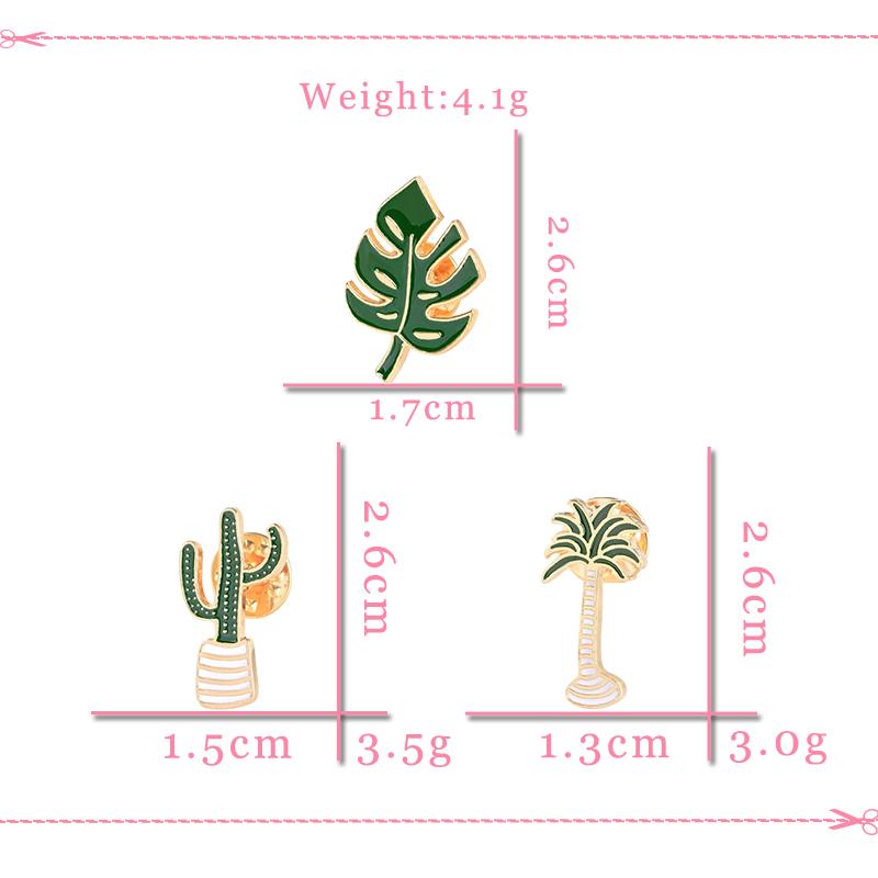Monstera Potted Plant Enamel Pins Cactus Coconut Tree Custom Cute Cartoon Lapel Brooch Bag Jacket Badge Accessories Jewelry Gift