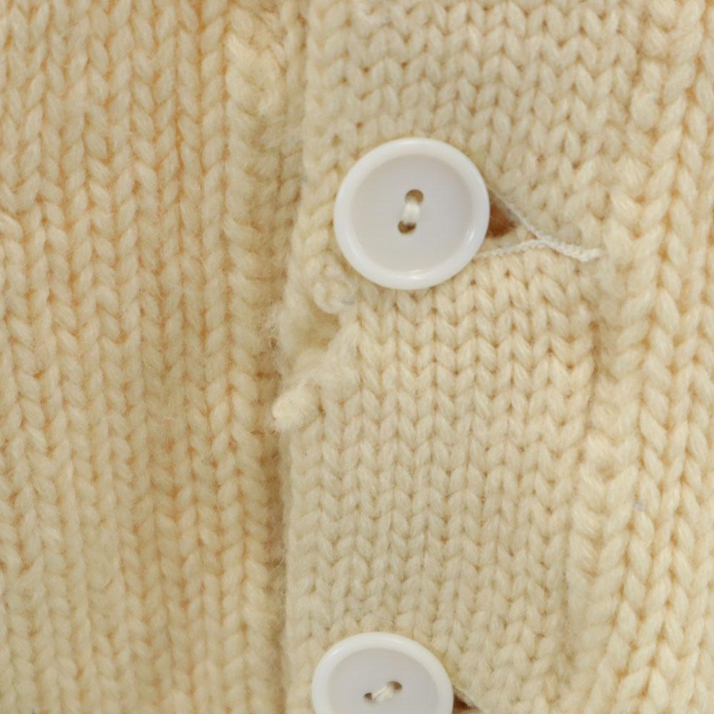 HANSON 70s Wool Blend Vintage Long Sleeve Junk Cardigan White Men's Used