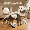 Scheletro di Dinosauro Glow in The Dark Costume per Animali Domestici Luminoso Copricapo Cosplay per Gatti Forniture per Animali Domestici