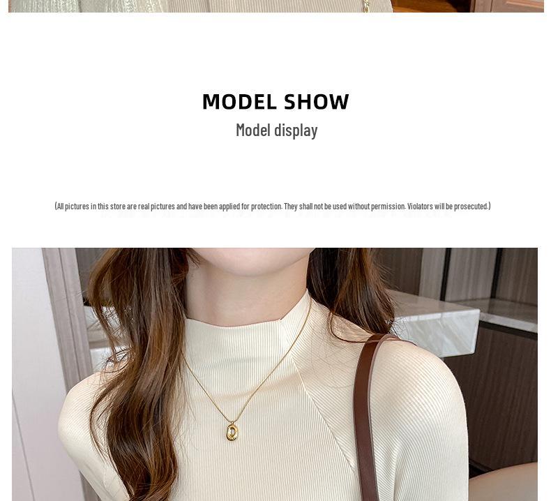 2024 Women's Ribbed Raglan Sleeve Semi-High Neck Base Layer Shirt