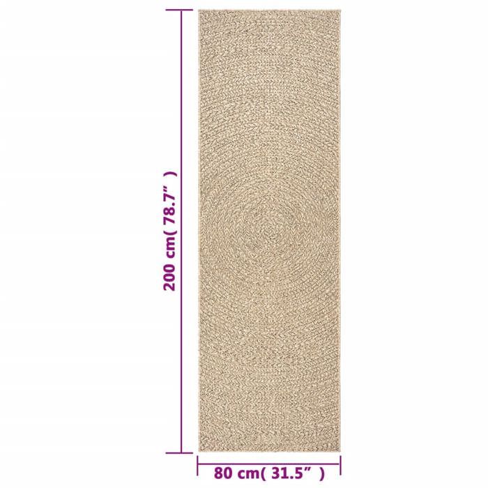 VidaXL ZIZUR Rug 80x200 Cm Jute Look Indoor and Outdoor, Outdoor Rug, Floor Rug, Indoor Rug, 4006159