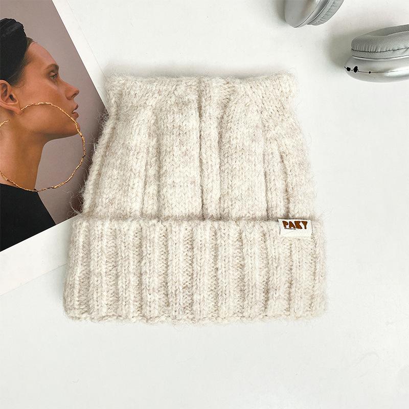 Cat Ears Wool Hat Women's Autumn and Winter Fleece Thickened Warm Knitted Hat Cold Protection Ear Protection Baotou Hat