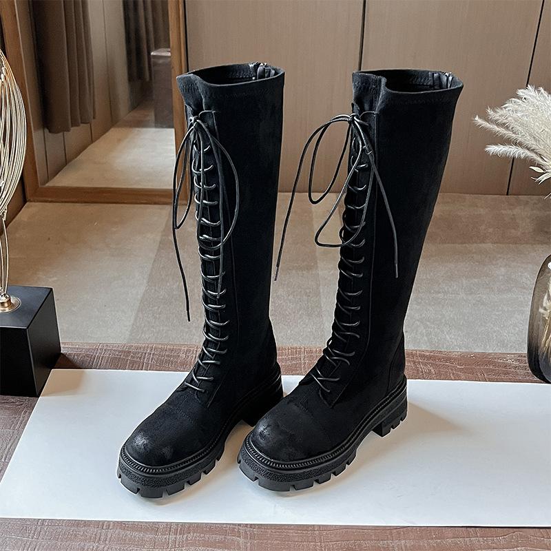 

New in autumn and winter, but knee boots are thin, elastic, thick-soled thin legs, and small people increase their height. Martin boots 40