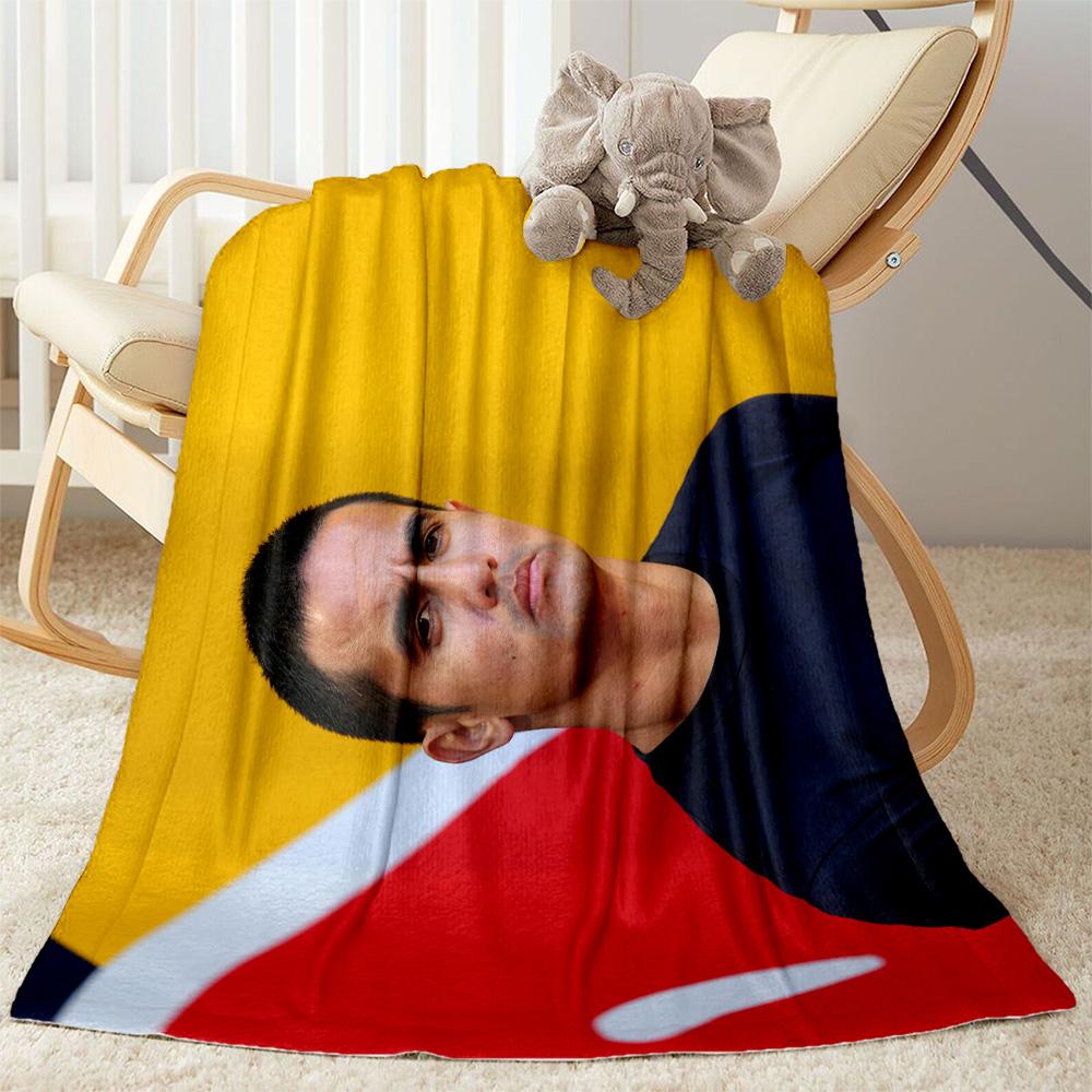Soccer Player Victory. Blanket Warmthful Decor Great for Picnics Couch Bedding for All Occasions Digital Print Perfect Gift for Relatives and Friends